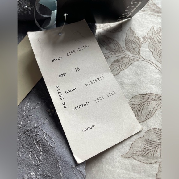 NWT Vintage Deadstock 100% Silk Gray Floral Beaded Mini Slip Skirt 10 Fairy 90s - Picture 8 of 10